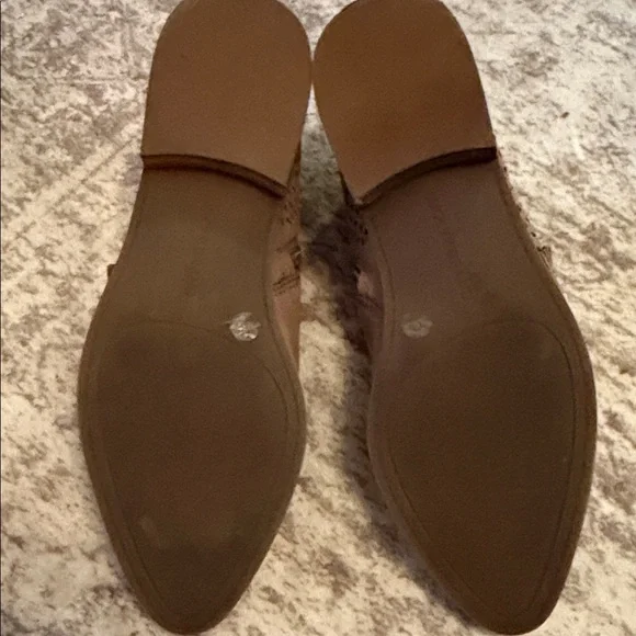 Lucky Brand Taupe Perforated Leather Ankle Booties - Picture 5 of 7